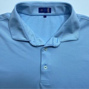 Stitch Golf Polo Shirt Mens Size Large Performance Light Blue Stretch Preppy